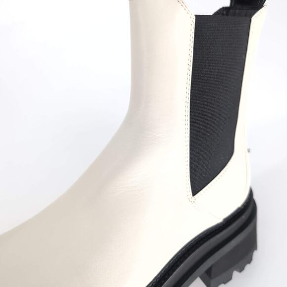 ZADIG & VOLTAIRE Ride Patent Leather Ecru & Black Chelsea Boots - Size 39 - NIB - Picture 9 of 15